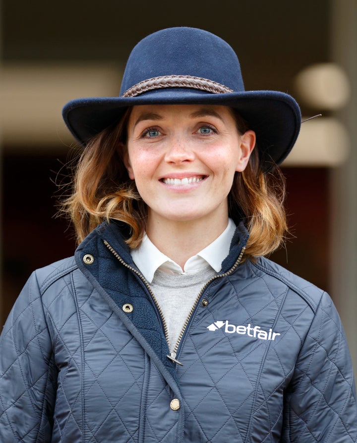 Victoria Pendleton poses on the weighing room steps on Friday