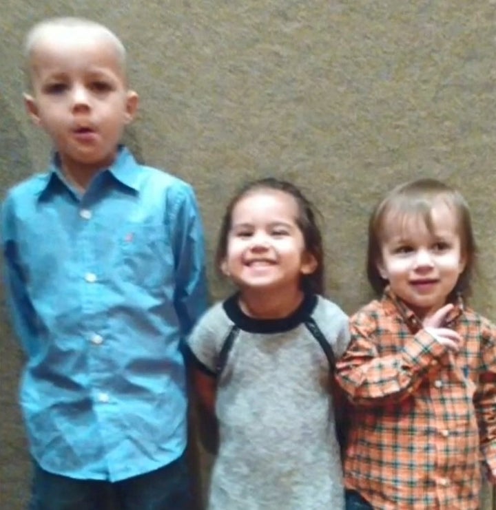 An undated photo of Robert Moseley and Evie Kenworthy's three children, who disappeared with their parents on Feb. 27.