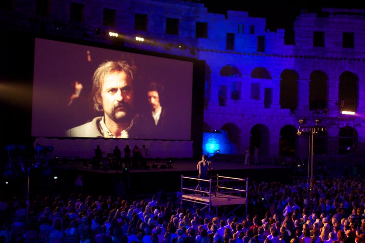 Pula International Film Festival screening inside the Pula Arena.