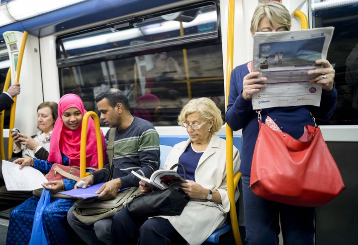 Manuela Carmena likes to read during her subway trip to work at Madrid's City Hall.
