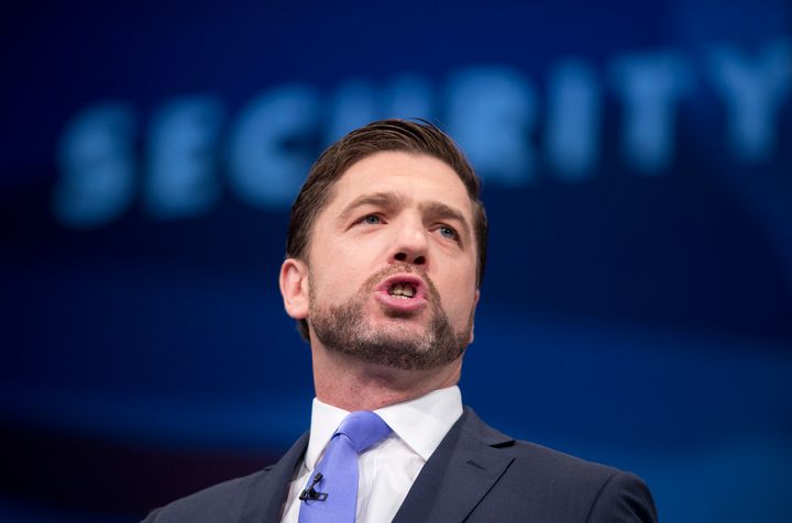 <strong>Stephen Crabb delivers speech at the Conservative Party annual conference last year</strong>
