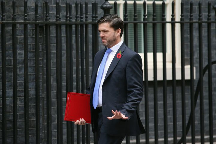 Stephen Crabb arrives at Downing Street for a cabinet meeting on October 27, 2015 in London, England