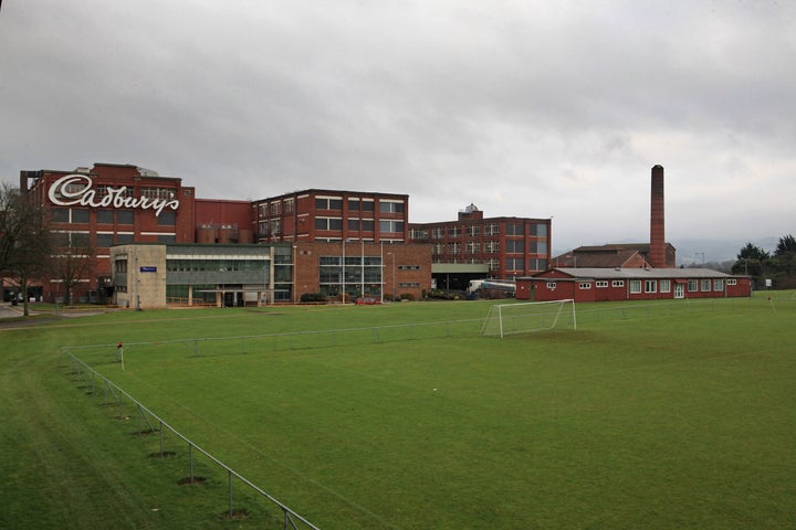 The Cadbury's logo is seen displayed outside the Somerdale plant