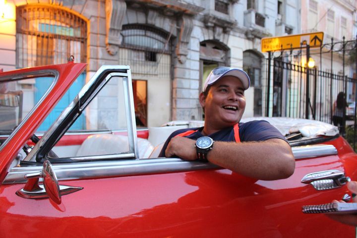 Ramón Martínez works as a taxi driver in Havana.