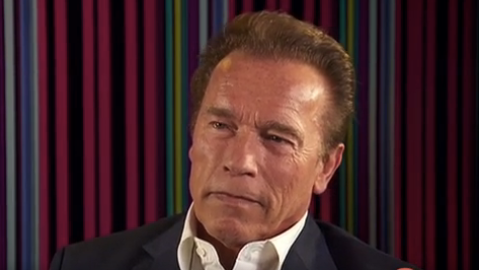 <strong>Arnie had earlier appeared unruffled as he was pressed on his personal life, giving an answer politicians would be proud of.</strong>