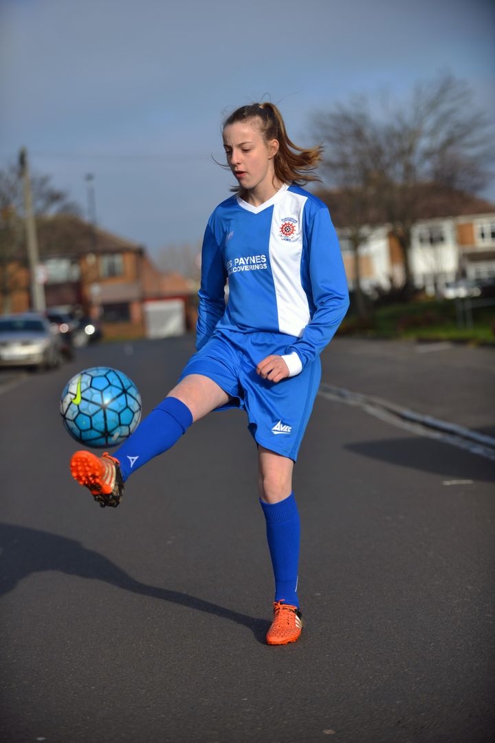 Newton also plays for Hartlepool United's Under-15s girls