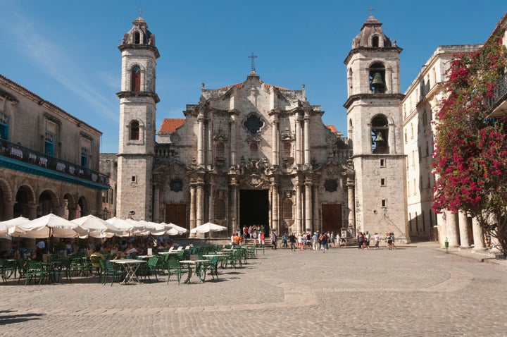 The cathedral on a sunnier day than when the Obamas visited.