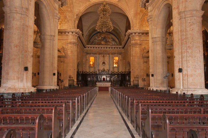 The inside of the cathedral.