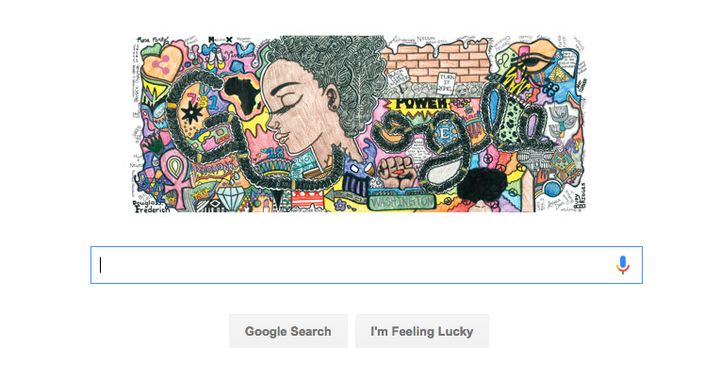 Akilah Johnson won Doodle 4 Google for her artwork titled "My Afrocentric Life."