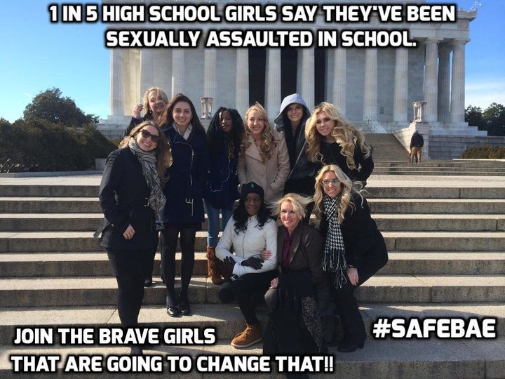 Activists involved with Safe BAE gather for a photo in Washington, D.C., in 2015, when they started the campaign to educate teens about their Title IX rights.