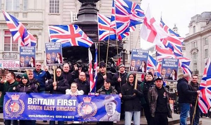 Britain First has claimed victory over a pro-refugee march in London despite 'overwhelming odds'