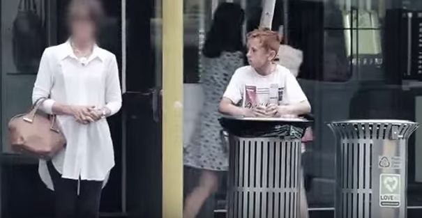 The boy was filmed searching for food from rubbish bins in Auckland, New Zealand