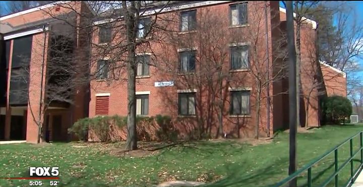 Three George Mason University students were arrested last week after flames were reportedly shooting out of this dorm room.
