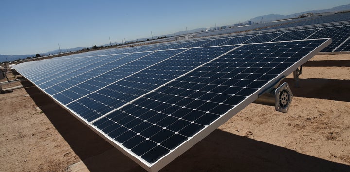 Rows of solar panels.