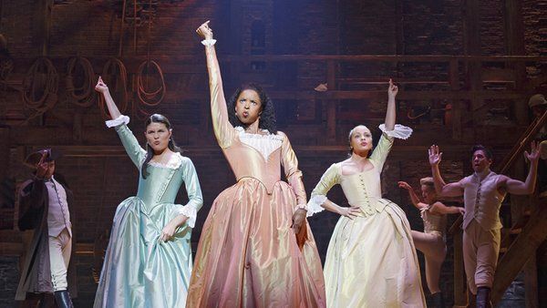 "Hamilton's" original Schuyler sisters sing about women's rights.