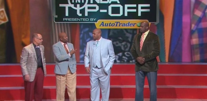 Charles Barkley's power blue suit might be the most Sager-y out of the crew.