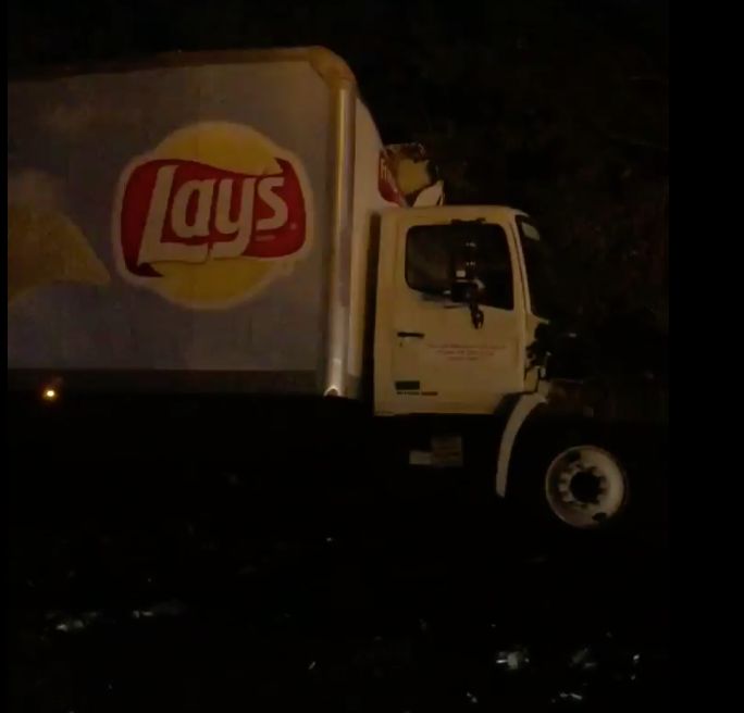 A collision between a potato chips truck and a beer truck left beer and chips covering a Florida highway Wednesday morning.