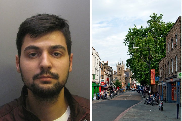 <strong>Muhammed Ekici, 24, left, was found guilty of rape after the attack in Cambridge, right</strong>