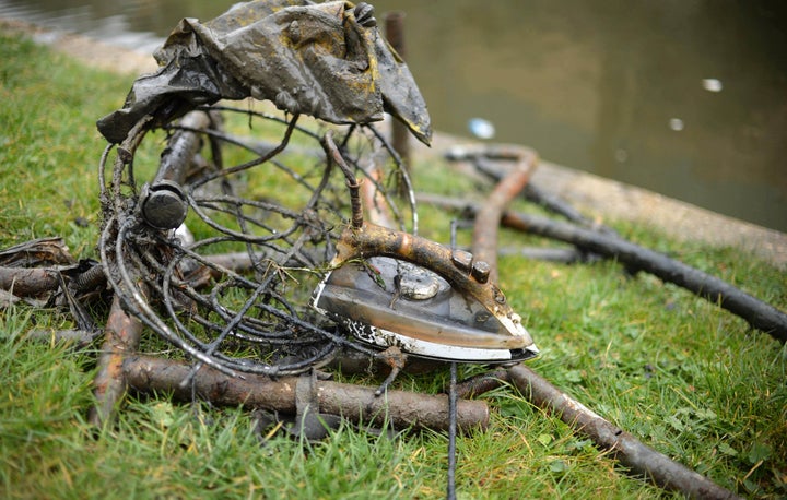 An iron retrieved from an east London Canal