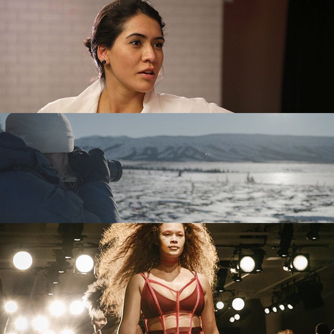 Stills, from top to bottom: "The Cocinera," about a 25-year-old woman chef, by Emily Harrold; "Women in the Wild," about fema