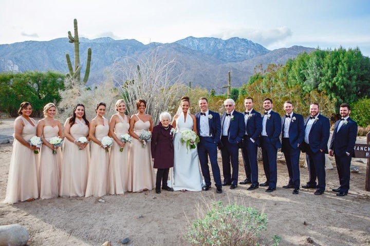 "[Grandma Alice] came to get her make-up and hair done with the bridal party the day of the wedding. All my friends just love her and it was special to get that time with her before the whirlwind of the ceremony and reception," Emilie said.