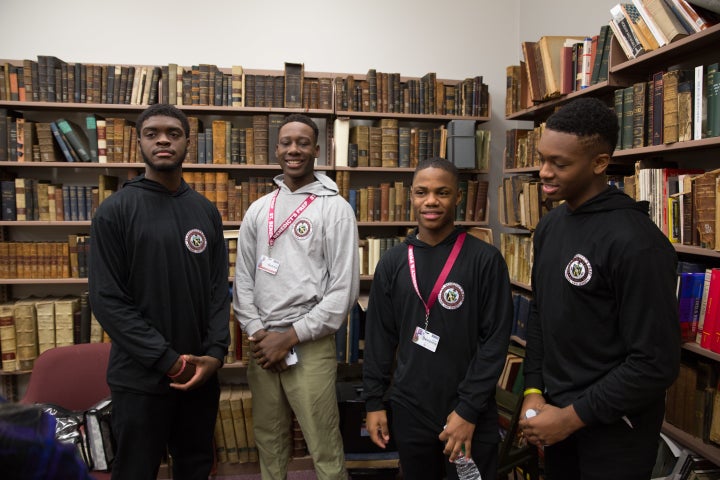 Students (left to right) Bruce Davis, Andrew Brice, Khalil Flemming and Devionne Johnson.