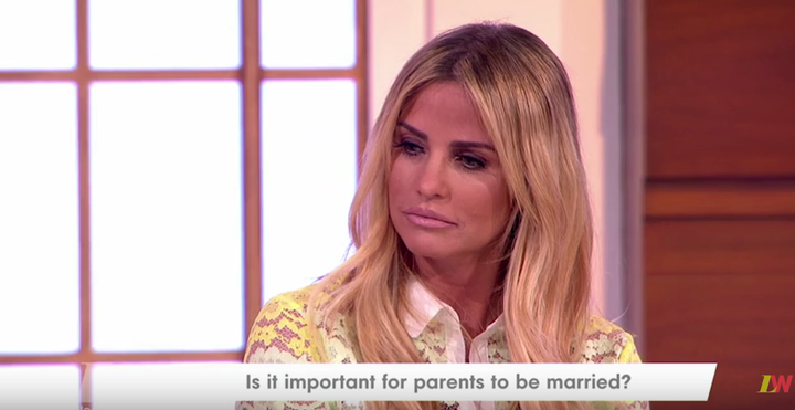 Katie Price's face at being asked about her divorce