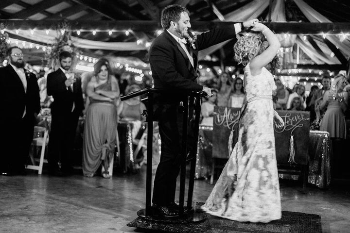 Misti and Kent Stephenson share their first dance as husband and wife.