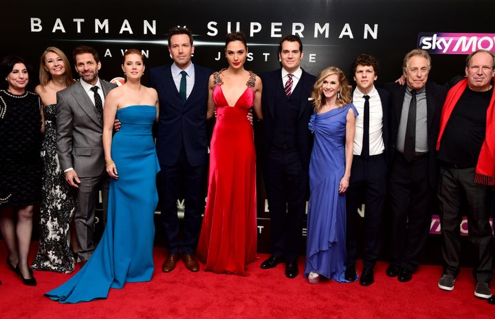 Holly with the rest of the 'Batman Versus Superman: Dawn of Justice' cast and crew at the European premiere of the film in London