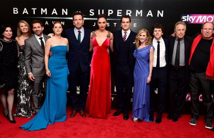 <strong>Holly with the rest of the 'Batman Versus Superman: Dawn of Justice' cast and crew at the European premiere of the film in London</strong>