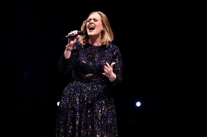 Adele on stage in Glasgow