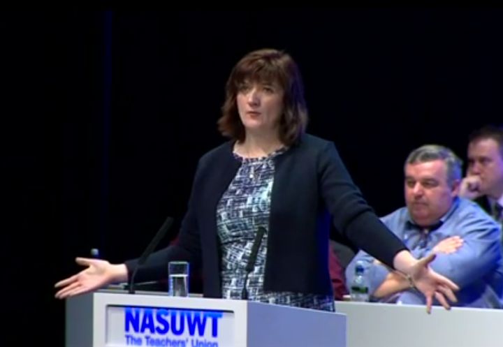 Education Secretary Nicky Morgan was laughed at and heckled at the NSAUWT conference on Saturday.