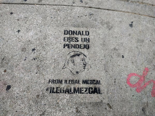 This Spanish-language graphic&nbsp;(calling Trump a "dumbass" or an "asshole," depending on which translation you use) has ap