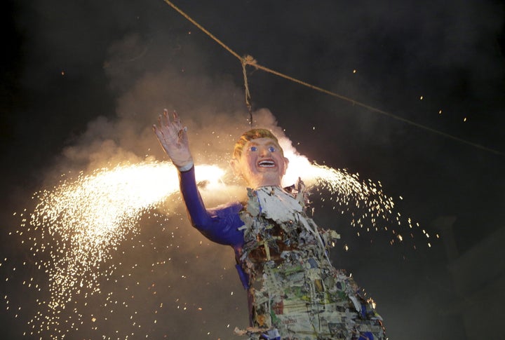 Effigies of Donald Trump were burned across Mexico, from Puebla to Mexico's industrial hub Monterrey, according to local media.