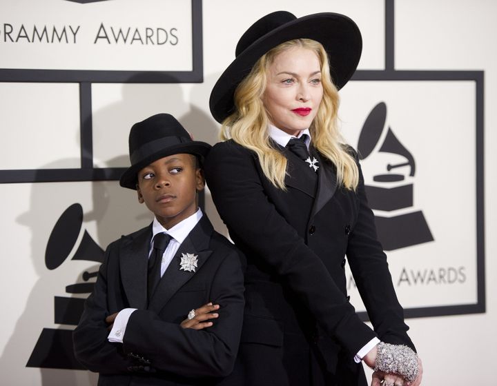 Madonna with adopted son David Banda
