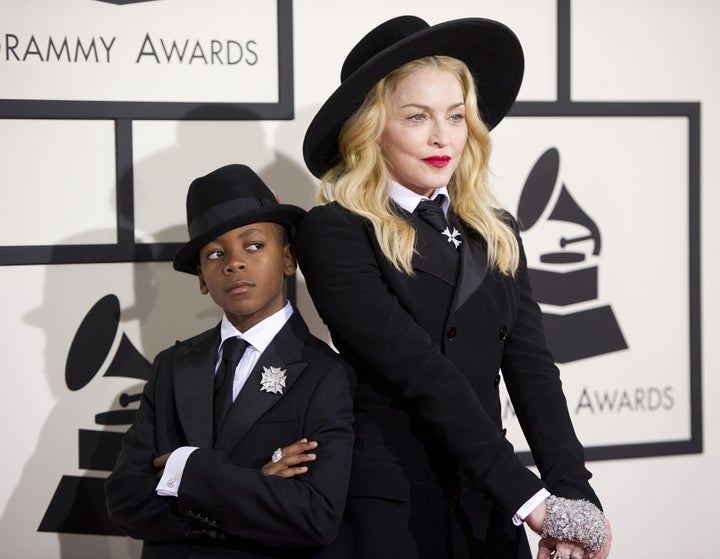 <strong>Madonna with adopted son David Banda</strong>