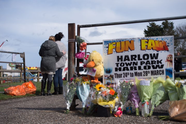 Floral tributes at the scene