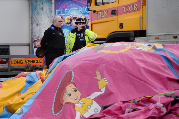<strong>Police and forensic officers at the scen</strong>