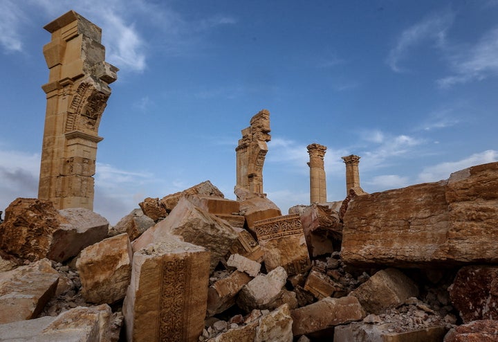 Islamic State assailants grabbed control of Palmyra in May 2015 destroying many of the city's monuments, including the Arch of Triumph, pictured here.