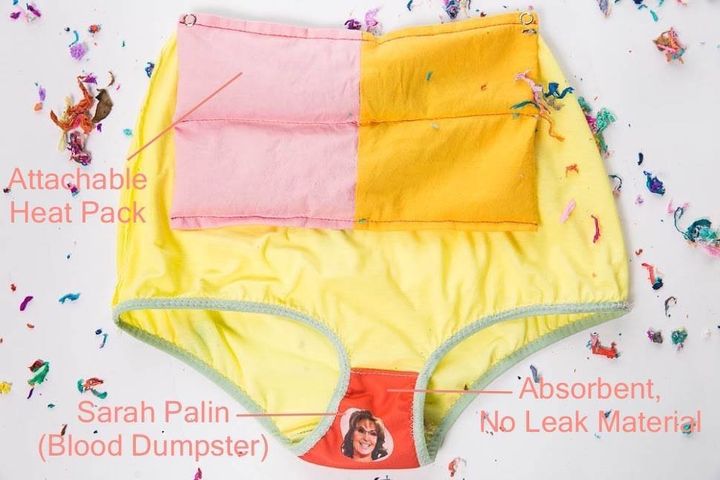 The Sarah Palin period panties, complete with a detachable heat pack. 