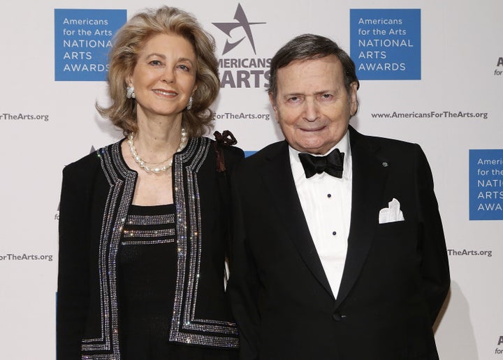 Byron Janis with his wife, Maria Cooper Janis, at the 2012 National Arts Awards at Cipriani 42nd Street on October 15, 2012 in New York City.