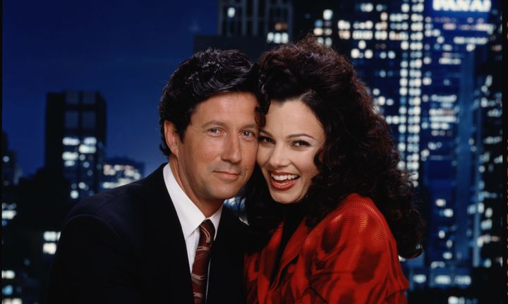 Fran Drescher and Charles Shaughnessy as Fran Fine Sheffield and Maxwell Sheffield in 'The Nanny'. (Photo by CBS via Getty Images)