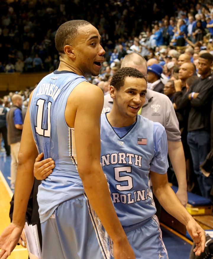 Senior roommates Brice Johnson (left) and Marcus Paige have the Heels thinking title No. 3 under Roy Williams.