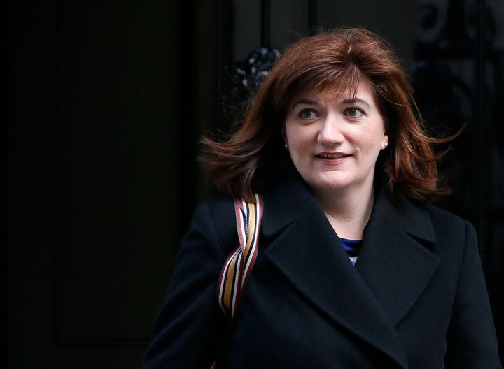 Britain's Secretary of State for Education Nicky Morgan leaves 10 Downing Street in central London, March 18, 2015