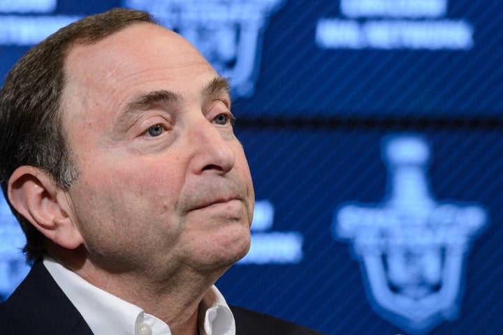 NHL commissioner Gary Bettman addresses the media on April 26, 2015.