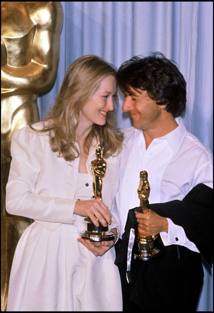 Meryl Streep and Dustin Hoffman at the Oscars. 