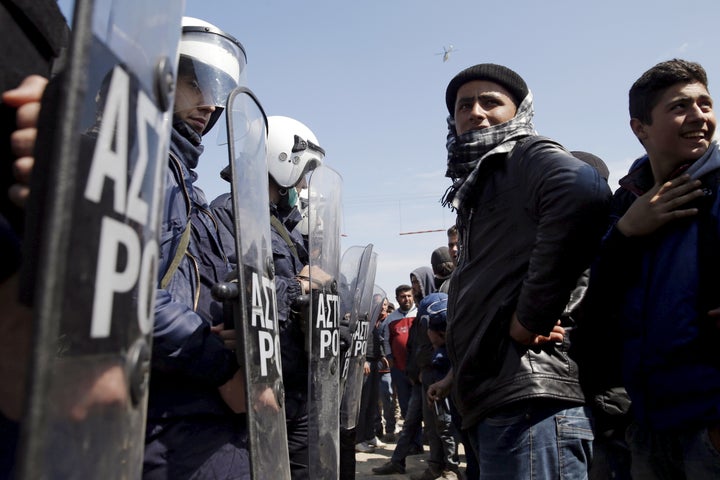 Scuffles between Greek police and migrants and refugees broke out at a camp on the Greece-Macedonia border when police attempted to evacuate railway tracks that had been occupied by the migrants and refugees for the past 11 days.