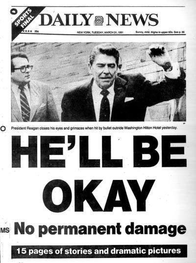 Image result for president reagan was shot