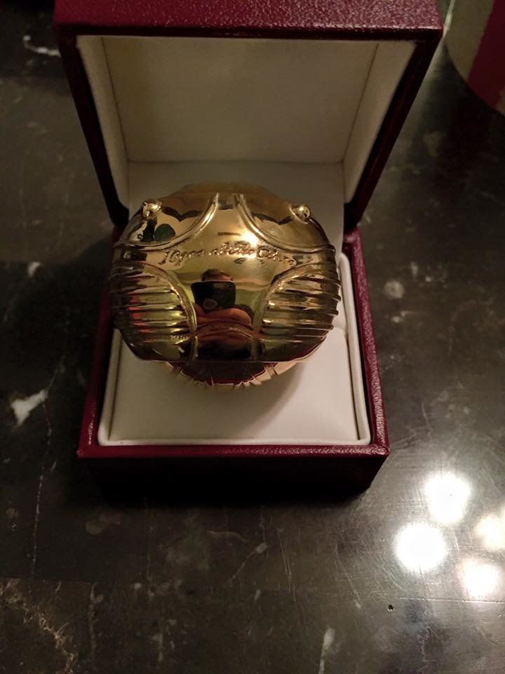 The Golden Snitch ring box Derrick ordered.
