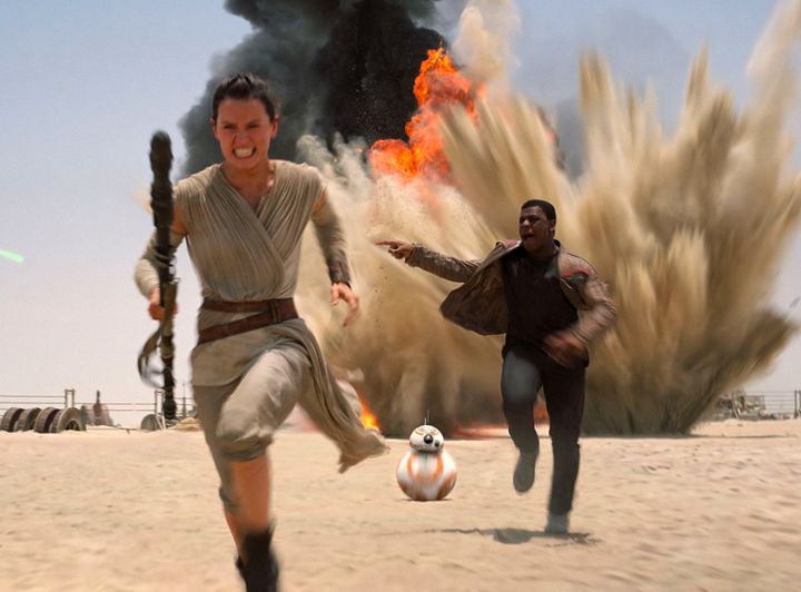 Daisy Ridley and John Boyega in 'Star Wars: The Force Awakens'